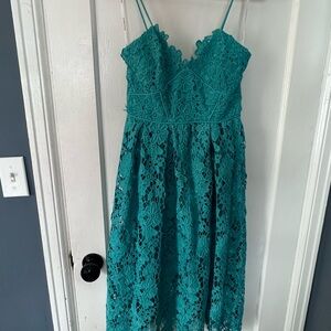 Donna Morgan Turquoise Lace Dress